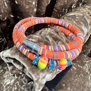 Fabric Wraps fits a 7 3/4 to 8” inch Wrist Can Add more Wraps Magnetic clasp.